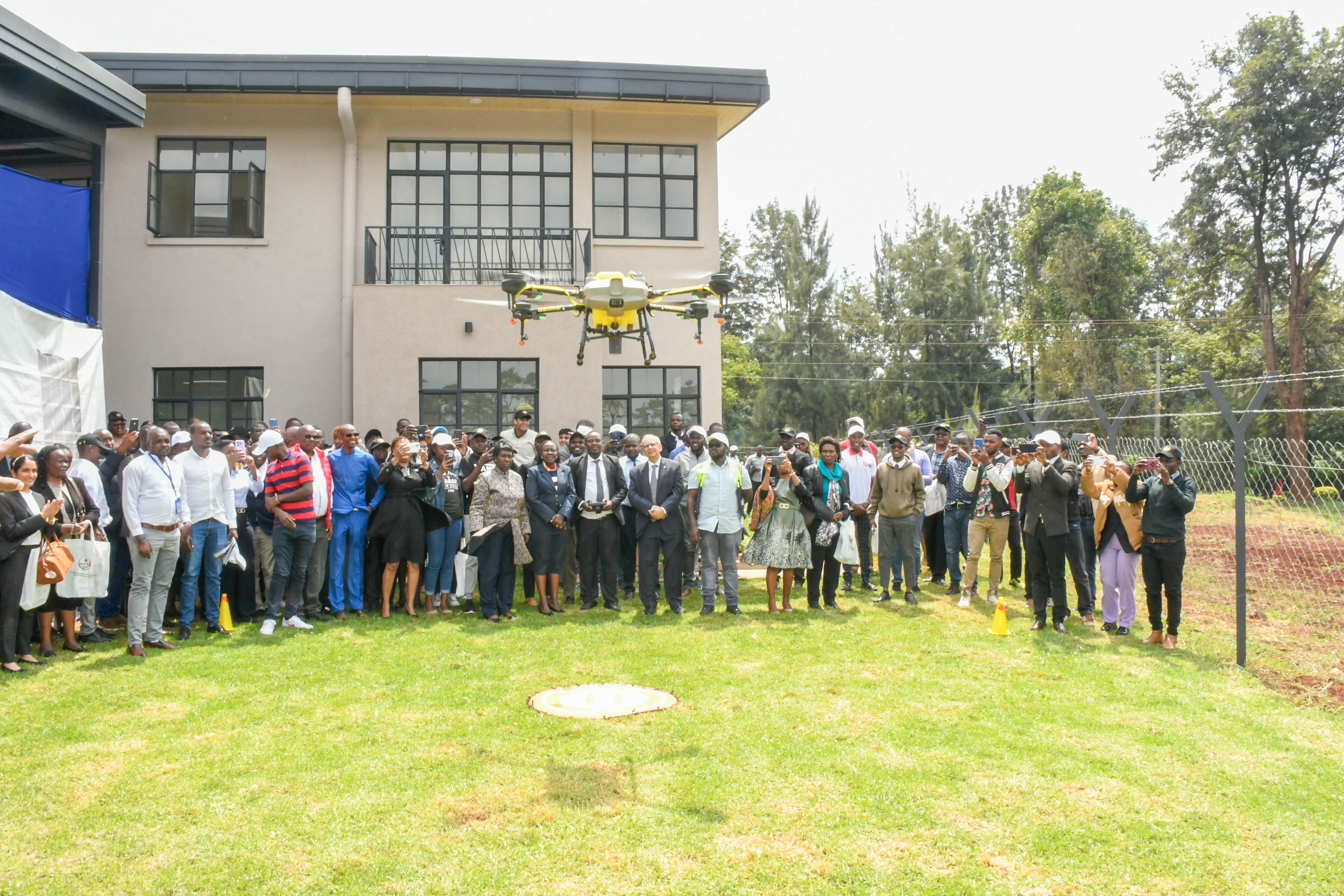 Drone display at the agricultural workshop