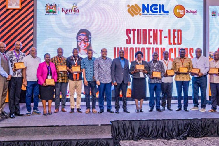 The honoured Vice Chancellors hold their recognitions during the CEIL summit 2025.