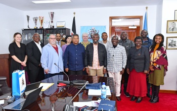 University of Nairobi Vice Chancellor Prof. Stephen Kiama meets a delegation from Nelson Mandela University who paid a courtesy call on him.