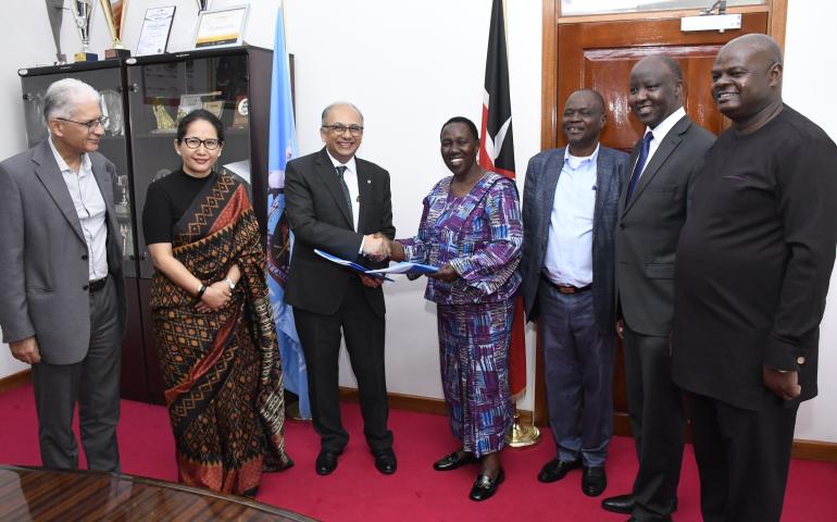 Trust Deed signing between UoN and Elgon Kenya together with the Indian High Commissioner and the University management.